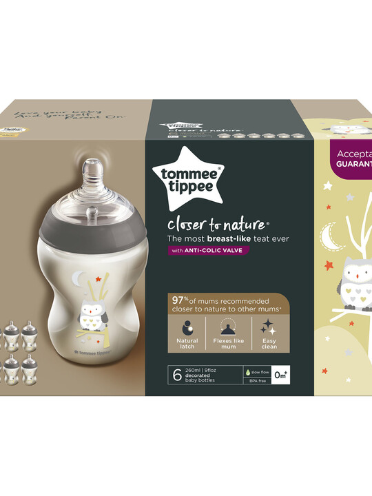 Tommee Tippee Closer to Nature Feeding Bottle, 260ml x 6 -Boy image number 2